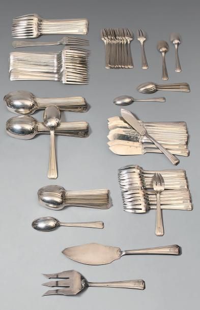 Partie de service de couverts en argent (950),...