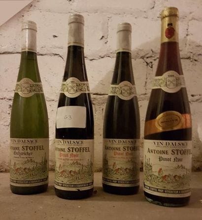 Quatre bouteilles Alsace par Antoine Stoffel:...