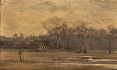 Léon DELAMBRE (1846-1916)

PAYSAGE DE MARAIS...
