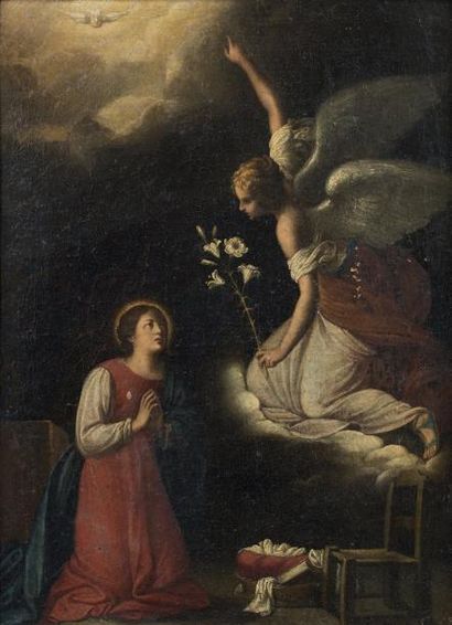 ECOLE ITALIENNE DU XVIIème SIECLE

L'ANNONCIATION.
Huile...
