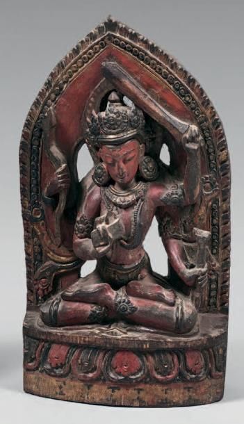 NEPAL - XIXème siècle

Stèle en bois laqué...