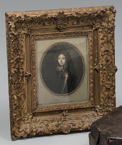 Gravure en noir représentant le duc de Saint...