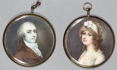 Deux miniatures de forme ronde formant pendant,...