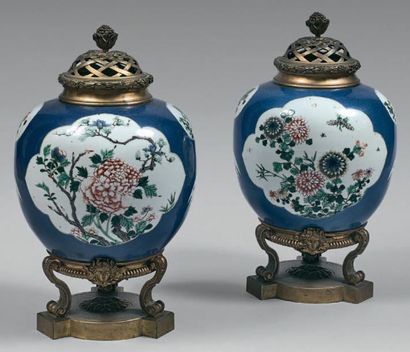 Paire de potiches en porcelaine de Chine...