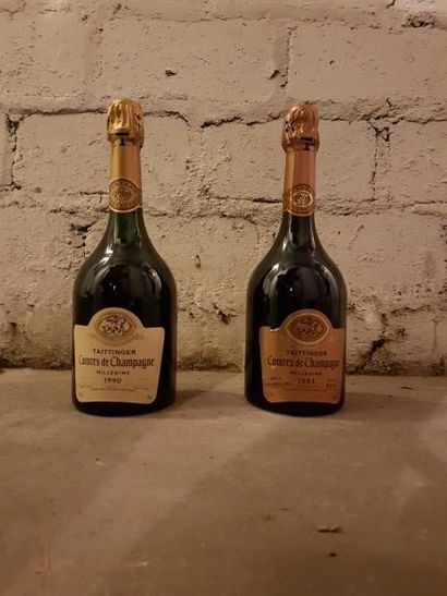 Deux bouteilles Champagne Taittinger Comtes...