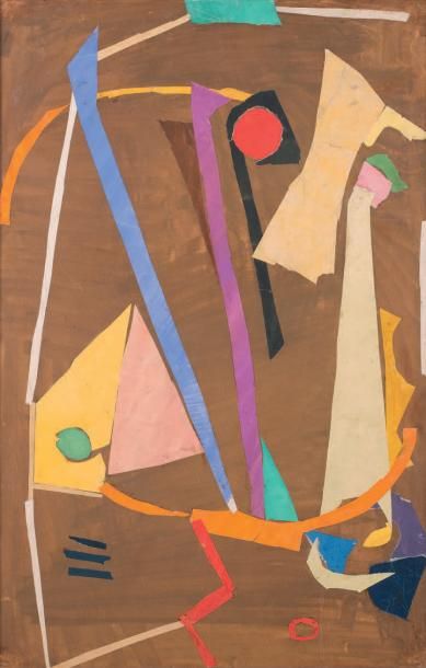 André LANSKOY (1902-1976) attribué à
COMPOSITON.
Gouache...
