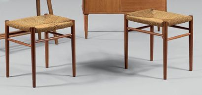Travail DANOIS vers 1960-1970
Paire de tabourets...