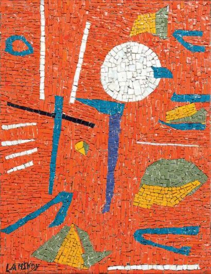André LANSKOY (1902-1976)
Plateau en mosaïque...