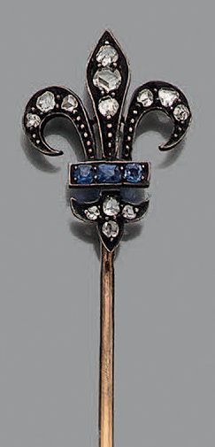 Epingle de cravate en or jaune 18K (750)...