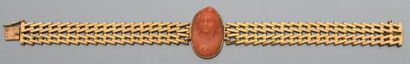 Bracelet ruban souple en or jaune 18K (750)...