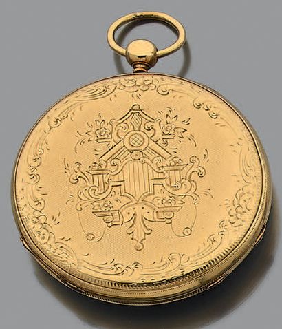 Montre de gousset en or jaune 18K (750) à...
