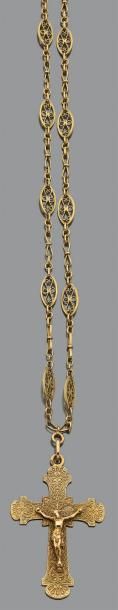 Pendentif crucifix en or jaune 18K (750)...