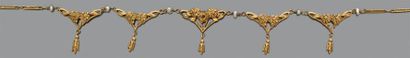 Collier en or jaune 18K (750) articulé de...