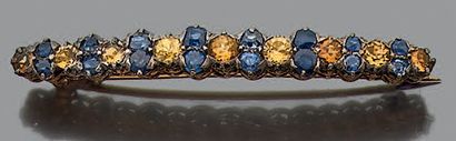 Barrette en or jaune 18K (750) et argent...