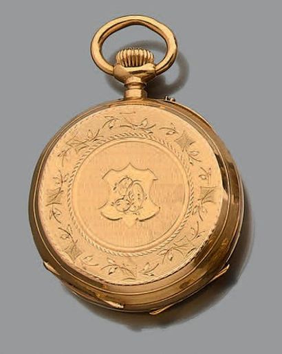 Montre de col en or jaune 18K (750) à remontoir,...