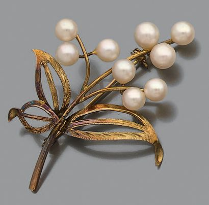 Broche en alliage d'or 14K (585) stylisée...