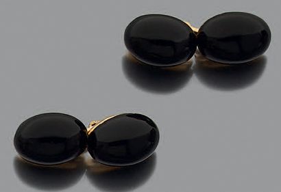 Paire de boutons de manchette en or jaune...