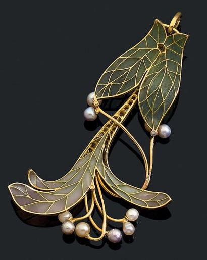 Pendentif en or jaune 18K (750) fait d'une...