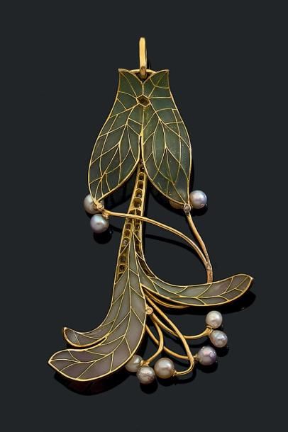 Pendentif en or jaune 18K (750) fait d'une...