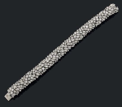 Bracelet ruban en or gris 18K (750) entièrement...