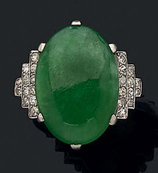Bague en platine et or gris 18K (750) ornée...
