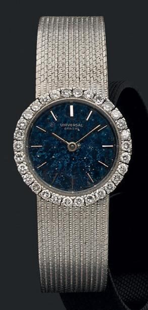 Montre bracelet de dame mécanique en or gris...