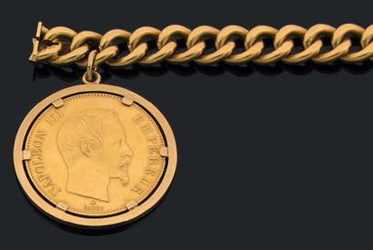 Bracelet en or jaune 18K (750) à maille gourmette...