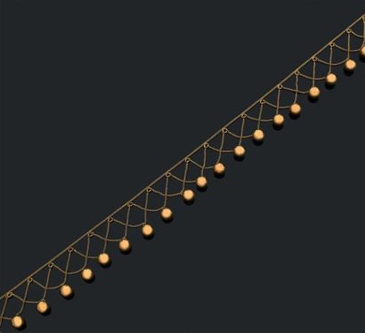 Collier bayadère en or jaune 18K (750) à...