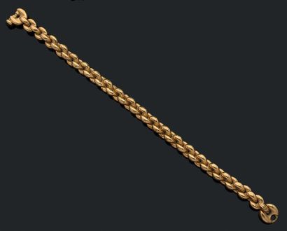 Bracelet en or jaune 18K (750) à maille forçat,...