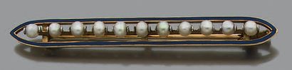 Barrette en or jaune 18K (750) ornée d'une...