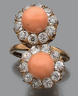 Bague «vous et moi» en or jaune 18K (750)...