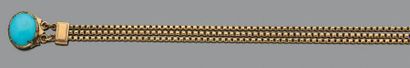 Bracelet en or jaune 18K (750) à trois brins,...