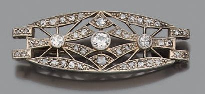 Elément de bracelet en or gris 18K (750)...