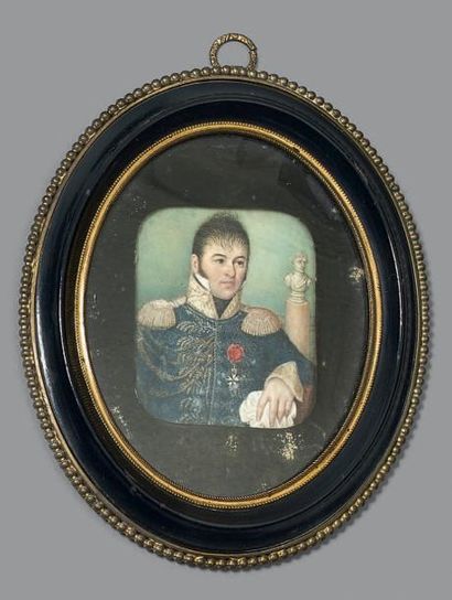 Miniature rectangulaire représentant le portrait...