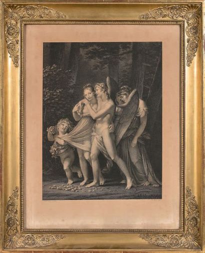 Paire de gravures en noir d'après Mademoiselle...