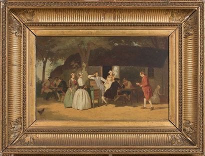Jean pezous (1815-1885)
SCÈNE DE TAVERNE.
Huile...