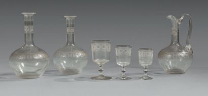 Partie de service de verres en cristal à...