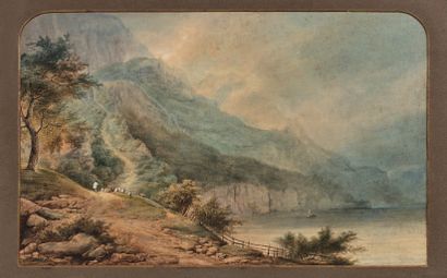 Eugène CICERI (1813-1890)
PAYSAGE LACUSTRE...