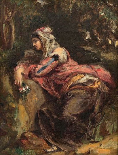 CAMILLE ROQUEPLAN (1803-1855)
FEMME TENANT...