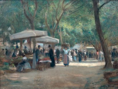 Georges BINET (1865-1949)

SCENE DE MARCHÉ.
Pastel,...