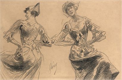 Jules CHÉRET (1836-1932)

DEUX JEUNES FEMMES...