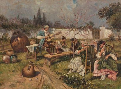 T. VIANI
FÊTE DE BOHÉMIENS.
Huile sur toile,...