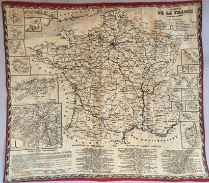 Carré de soie imprimé en noir du journal...