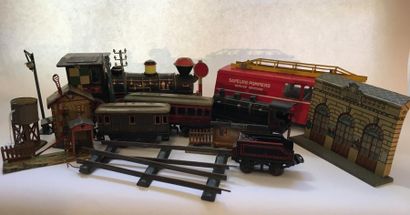 J de P. Ensemble de trains et accessoires...