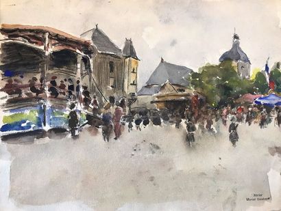 Marcel DELAHAYE (XXème siècle)
TERRASSE AVEC...