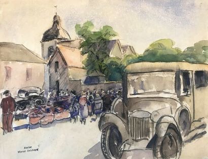 Marcel DELAHAYE (XXème siècle)
TERRASSE AVEC...