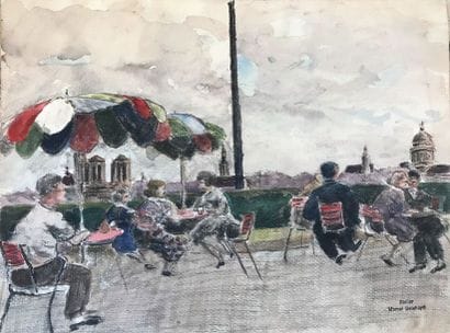Marcel DELAHAYE (XXème siècle)
TERRASSE AVEC...