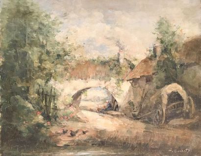 Henri BONHOTAL (XXème siècle)
FERME EN NORMANDIE.
Huile...