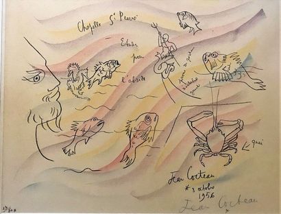 Jean COCTEAU (1889-1963)
ETUDE POUR L'ABSIDE...