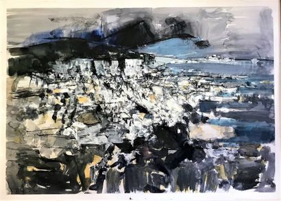 Gérard ALTMANN (1923-2012)
PAYSAGE DE TEMPETE.
Fusain...